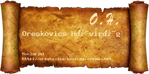 Oreskovics Hóvirág névjegykártya